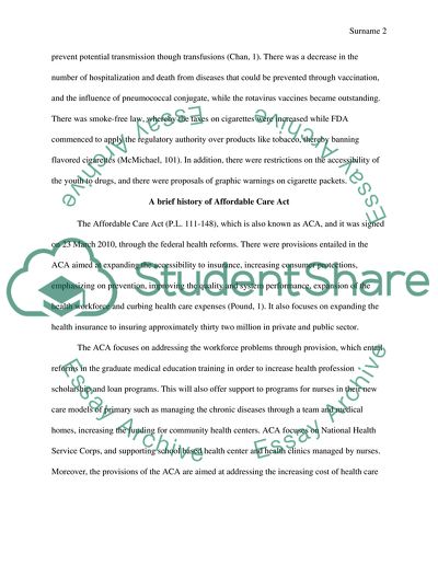 Mandate of the Affordable Care Act - Obamacare