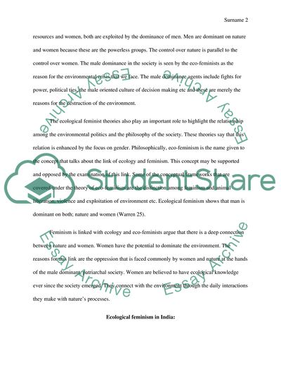 Religion, Feminism and Environmentalism