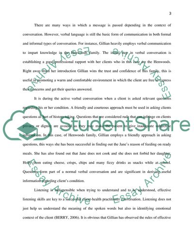 Communication in Nursing: Our Eating Habits