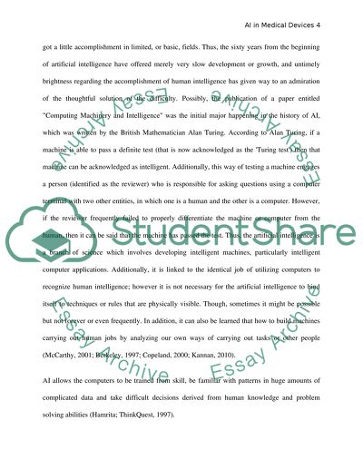 The Use of Artificial Intelligence in Medical Devices