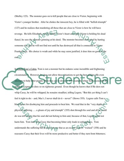 The Significance of Choices in Frankenstein and Uncle Toms Cabin