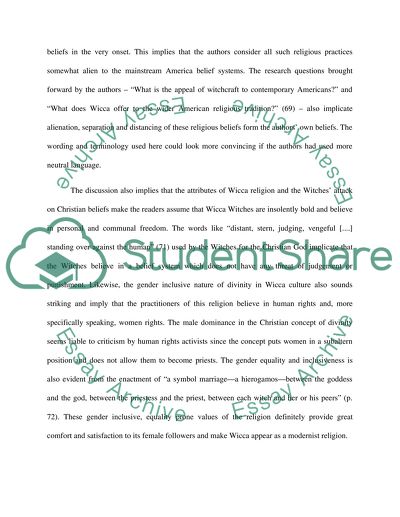 The Goddess and Power Witchcraft and Religion in America