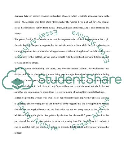 Suicide Note Written by Janice Mirikitani