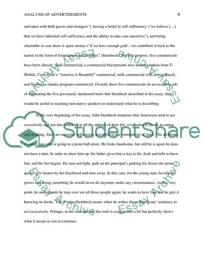 Analysis of the Main Characteristic Features of Americans in Advertisements