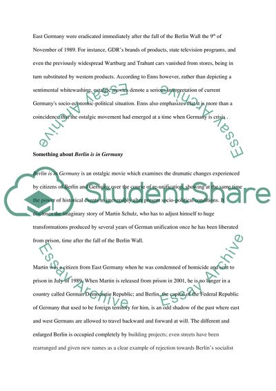 Berlin Is in Germany Movie and German Reunification