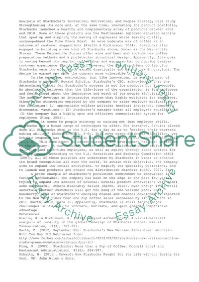 Starbucks Innovation, Motivation, and People Strategy