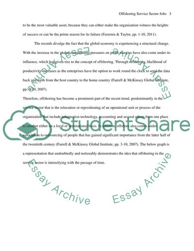 Offshoring Service Sector Jobs