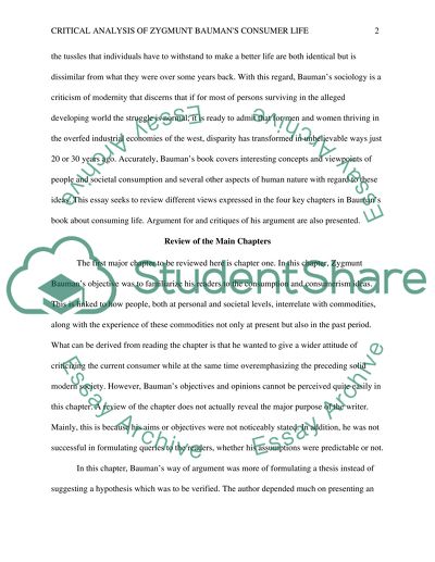 Critical Analysis of Zygmunt Baumans Consumer Life