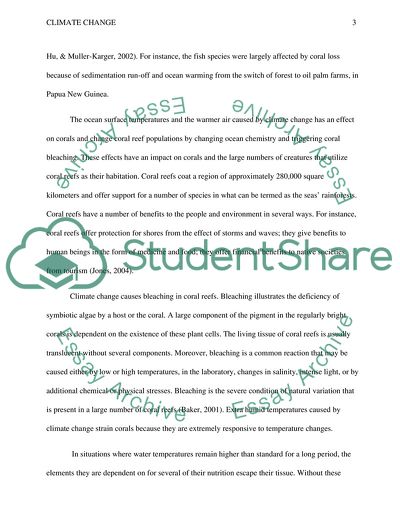 Climate Change - Negative Impact on the Coral Reefs