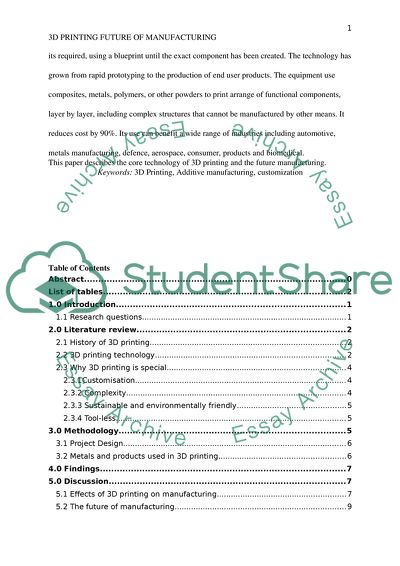 3D Printing and the Future of Manufacturing