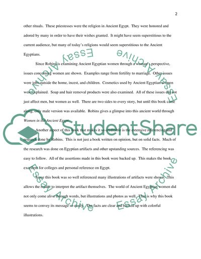 Review of the book Women in Ancirnt Egypt