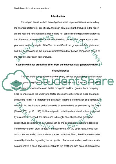 Cash Flows in Business Organisations