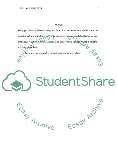 Social Taboo of the Sexual Variation