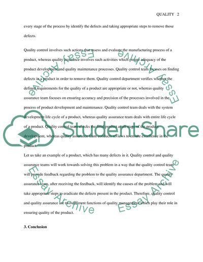 Critically discuss the distinction between quality control and quality assurance