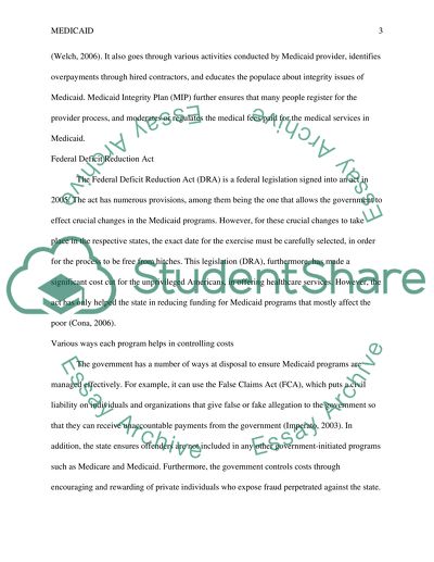 Medicaid Integrity Plan