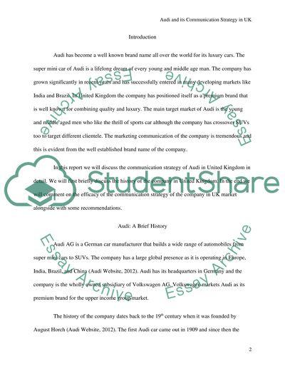 Audi and Its Communication Strategy in the UK