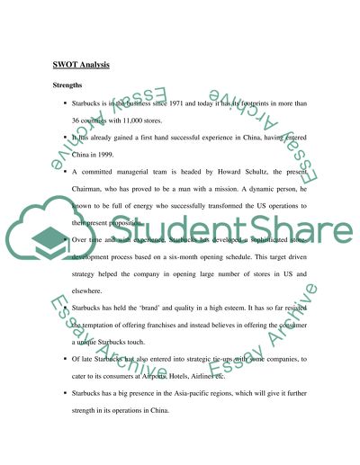 The Fundamental Work of Starbucks in China