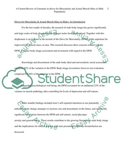 Drives for muscularity and actual muscle mas in male populations