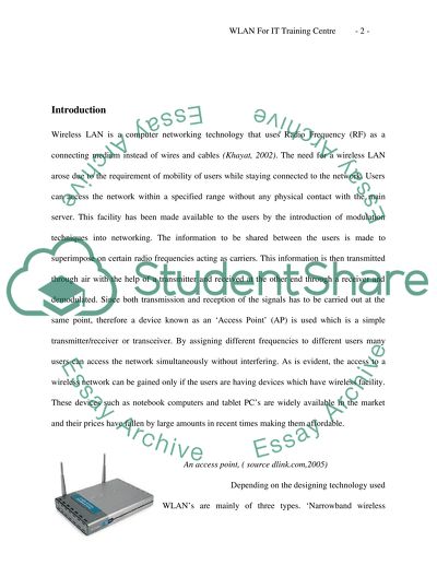 Wireless Network System for an IT Training Centre