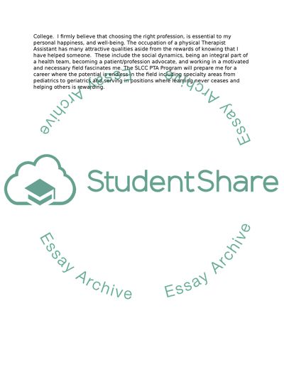 The SLCC Physical Therapist Assistant Program