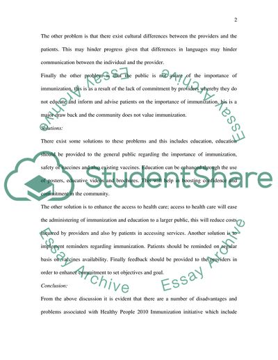 Healthy People 2010 Immunization Initiative