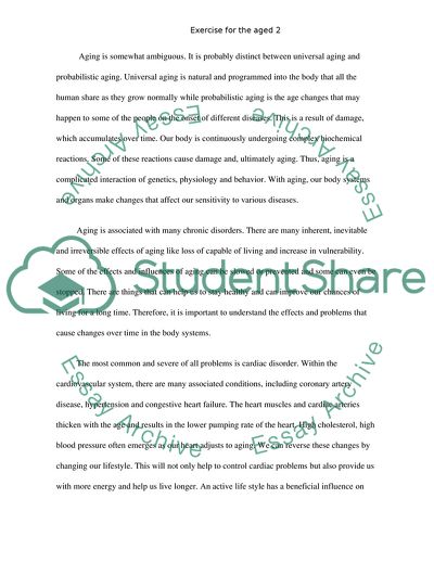 Special Exercises for the Aged