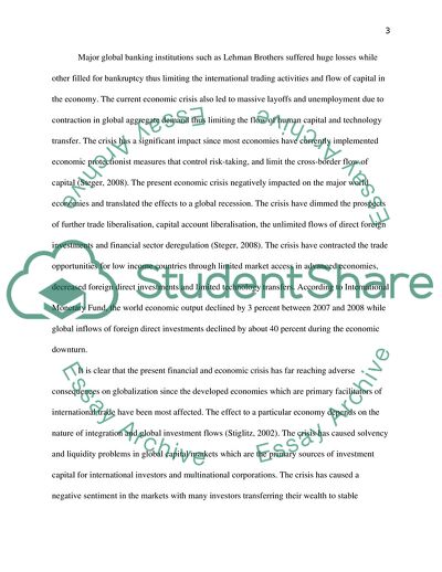 How Global Economic Crisis Undermines the Case for Globalization