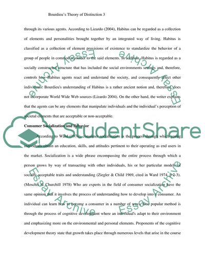 Habitus and Consumer Behaviour