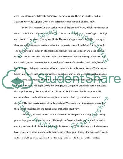 The Structure of the Court System in England and Wales