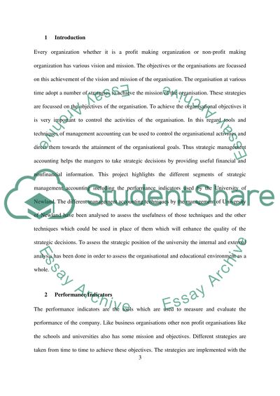 Strategic Management Accounting in University