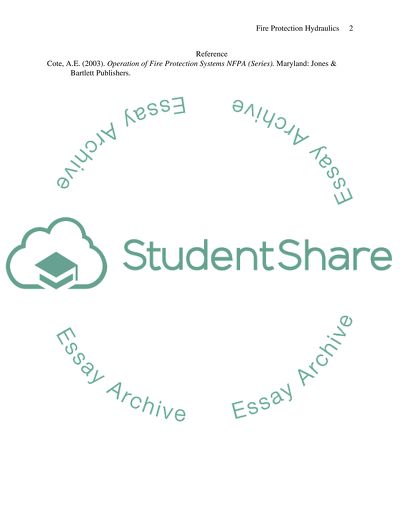 Fire Protection Hydraulics and Water Supply
