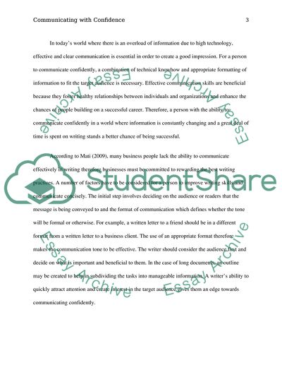 Communicating with Confidence