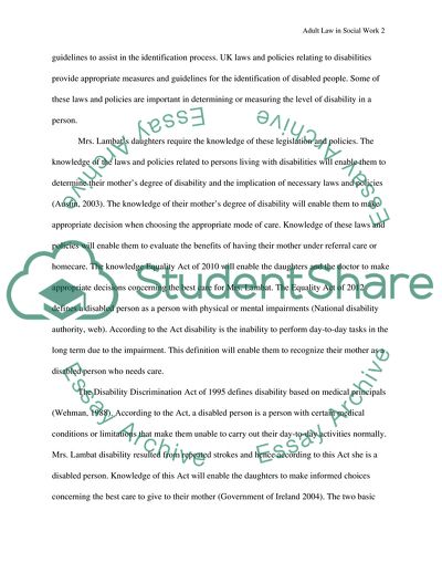 Adult Law in Social Work