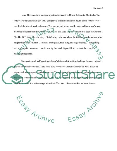 The Dikikka Child and Homo Floresiensis