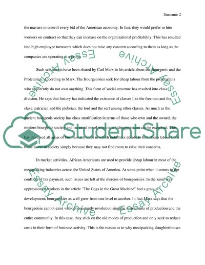 The Cogs in the Great Machine in Light of Relevant Ideas from Marx