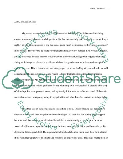 Late Sitting is a Curse to Individuals