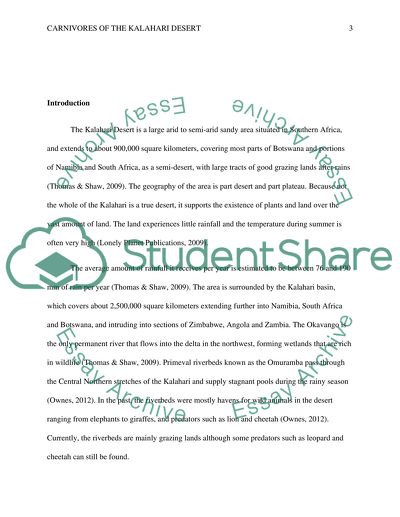Carnivores of the Kalahari Desert