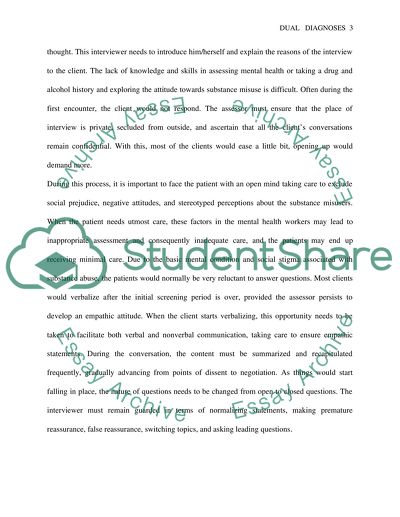 A Critique Analysis of an Assessment of a Dual Diagnosis Client