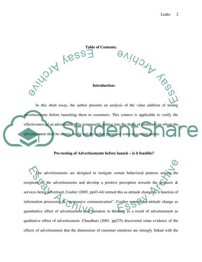 Pre-testing of Advertisement before Launching