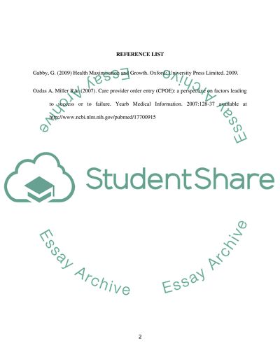 Care Provider Order Entry