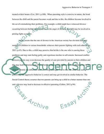 Agressive behavior in adolescent 12-18