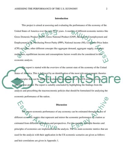 Assessing the Performance of the U.S. Economy