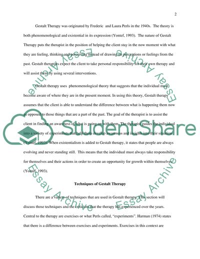 Frederick Perls and the Beginning of Gestalt Thought