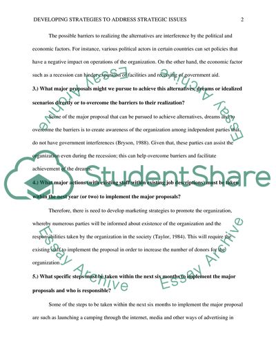 Developing Strategies to Address Strategic Issues