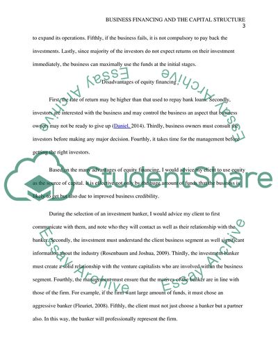 Business Financing and the Capital Structure