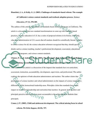 Supervision Related to Education