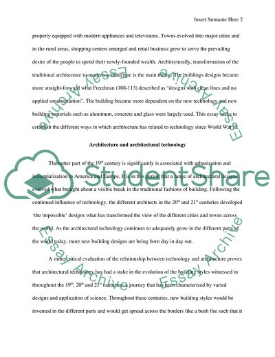 The Various Ways Architecture has related to Technology since WWII