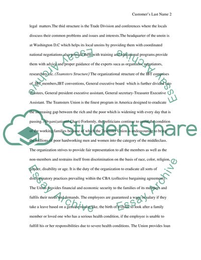 The organizational structure of the International Brotherhood of Teamsters