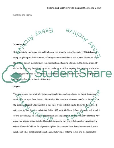 The stigma and discrimination against the mentally ill in a group home