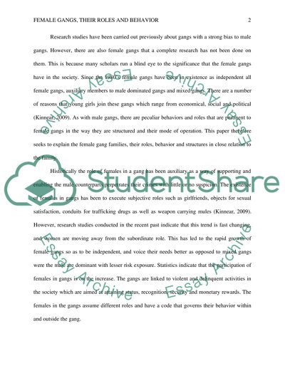 Female Gangs, Their Roles and Behavior